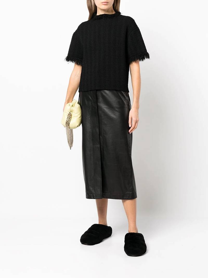 Proenza Schouler frayed-edge short-sleeve jumper outlook