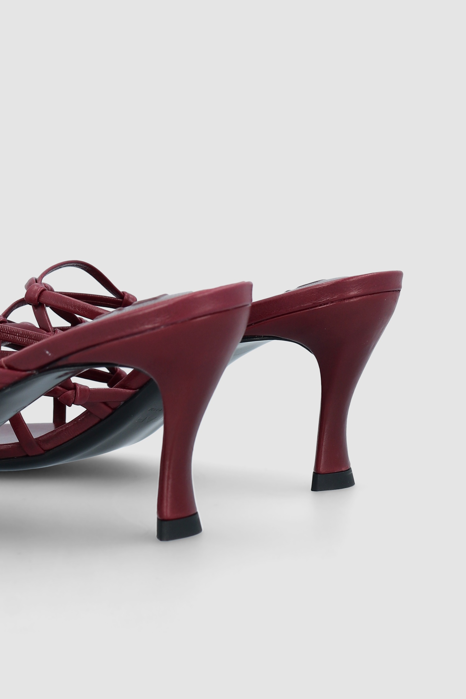 Malaya Sour Cherry Creased Calf Leather Mule - 4