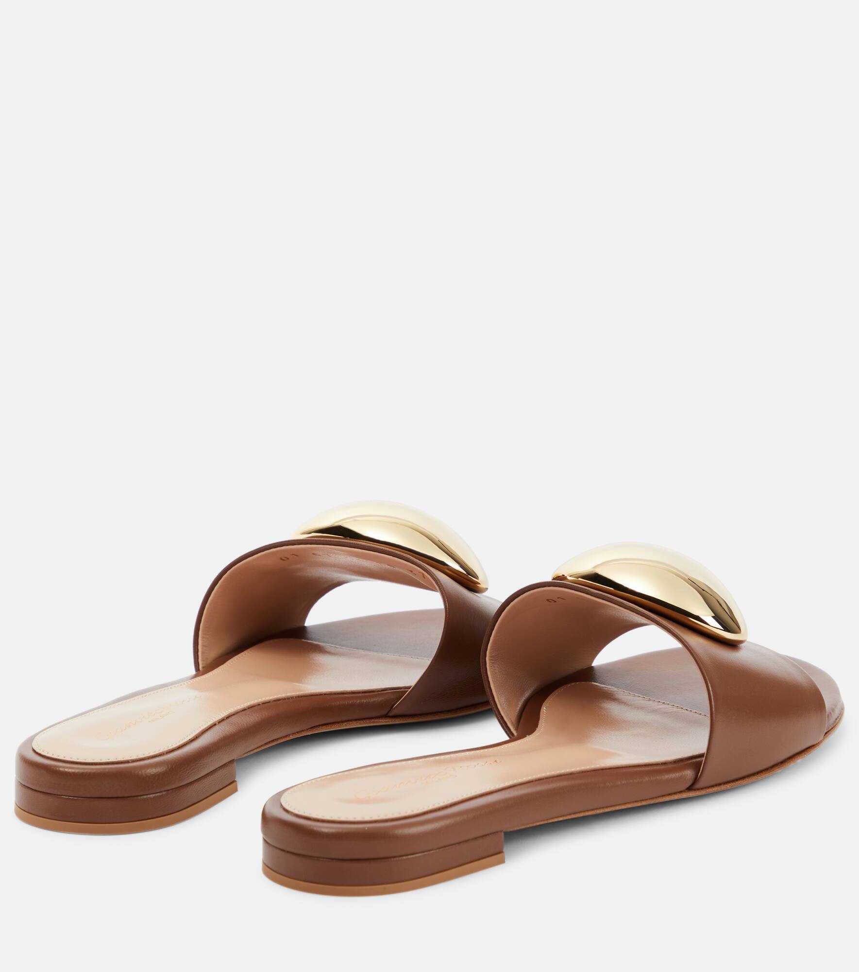 Embellished leather mules - 3