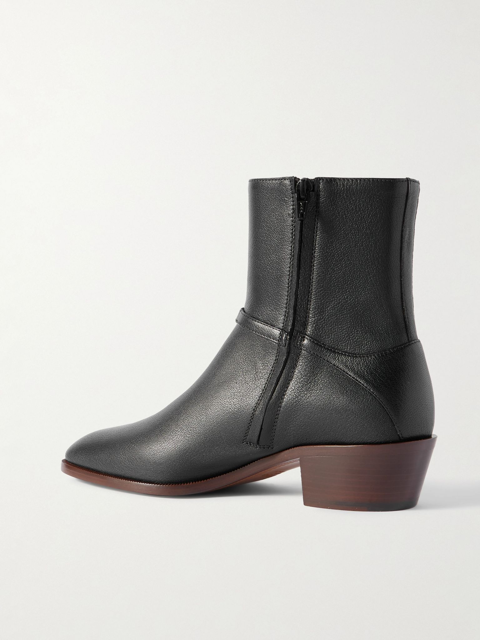 VLogo Buckled Leather Ankle Boots Black - 4