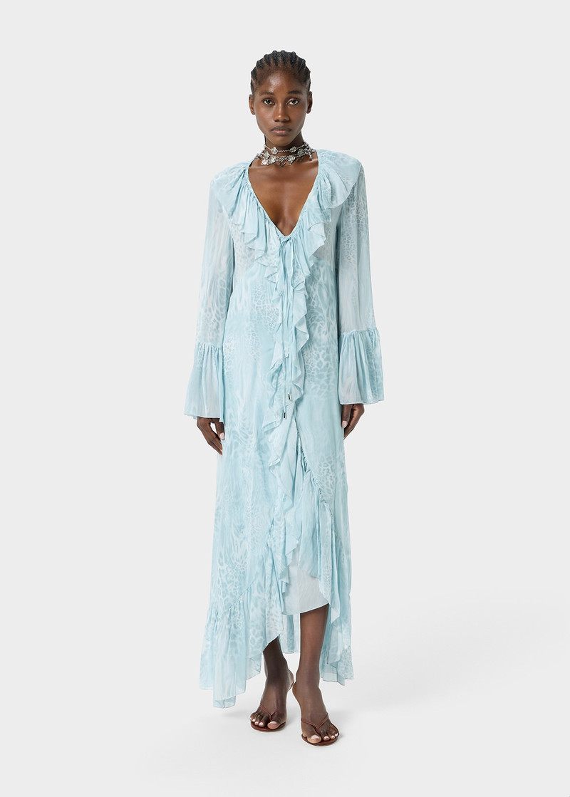 Blumarine PRINTED CHIFFON LONG DRESS outlook