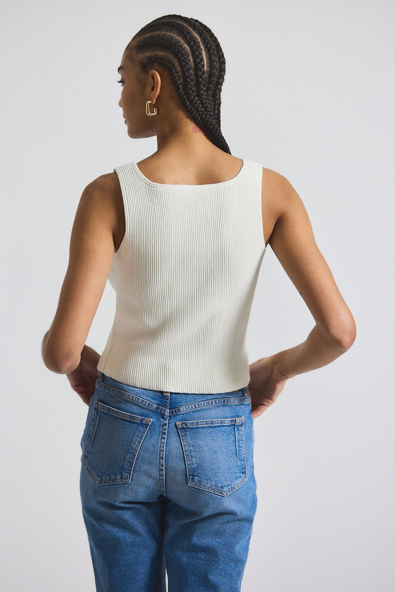 DEREK LAM 10 CROSBY SAIN RIB KNIT SWEATER TANK outlook