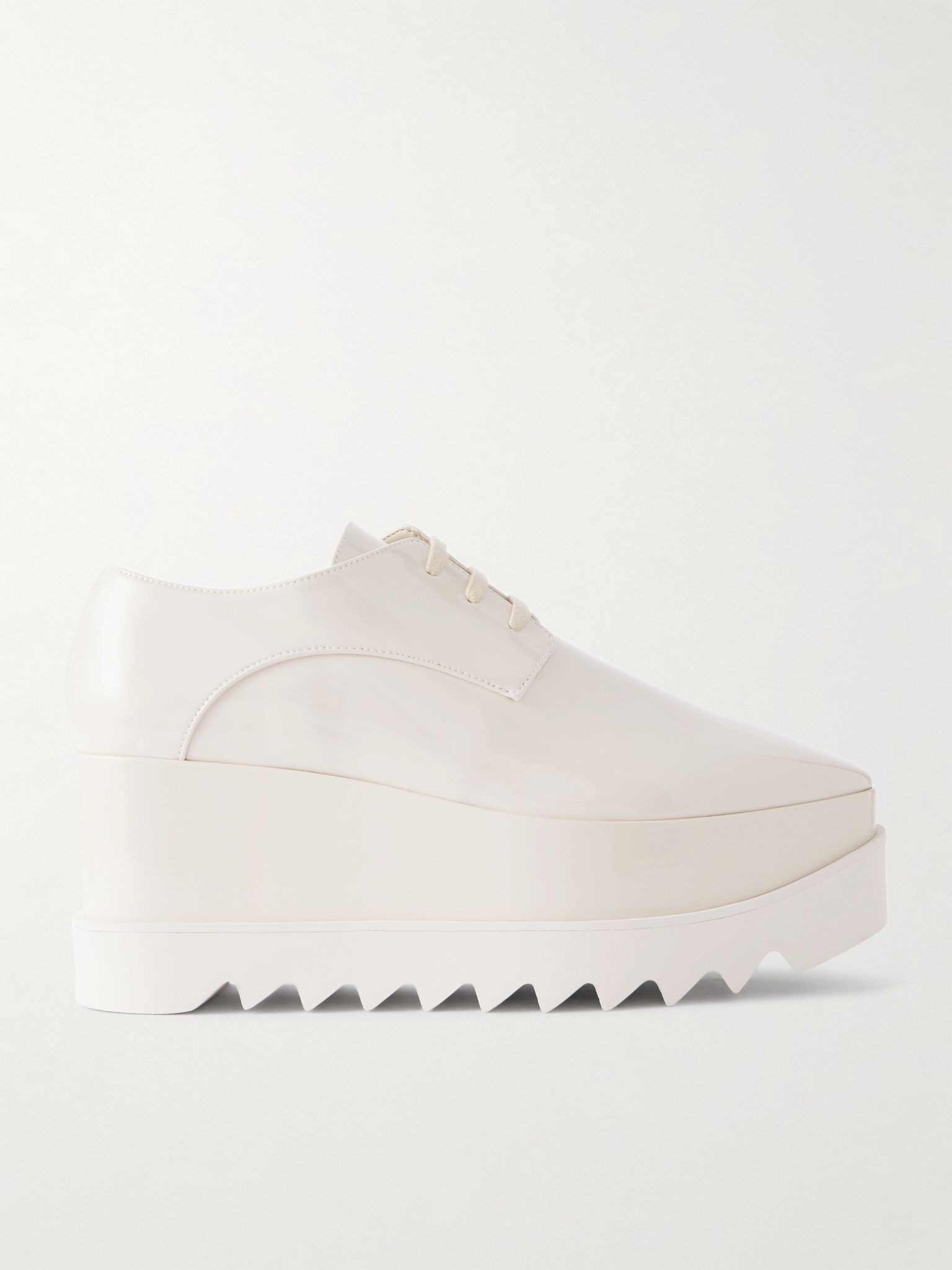 Elyse vegetarian patent-leather platform brogues Ivory - 1