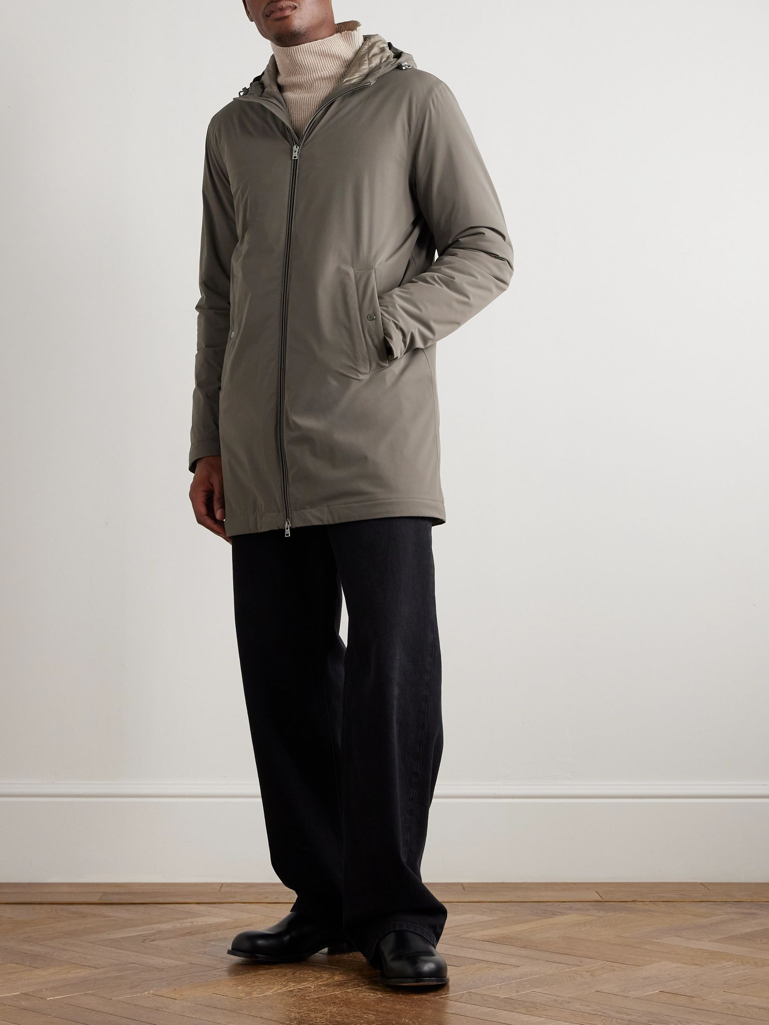 Padded Shell Hooded Parka Taupe - 2
