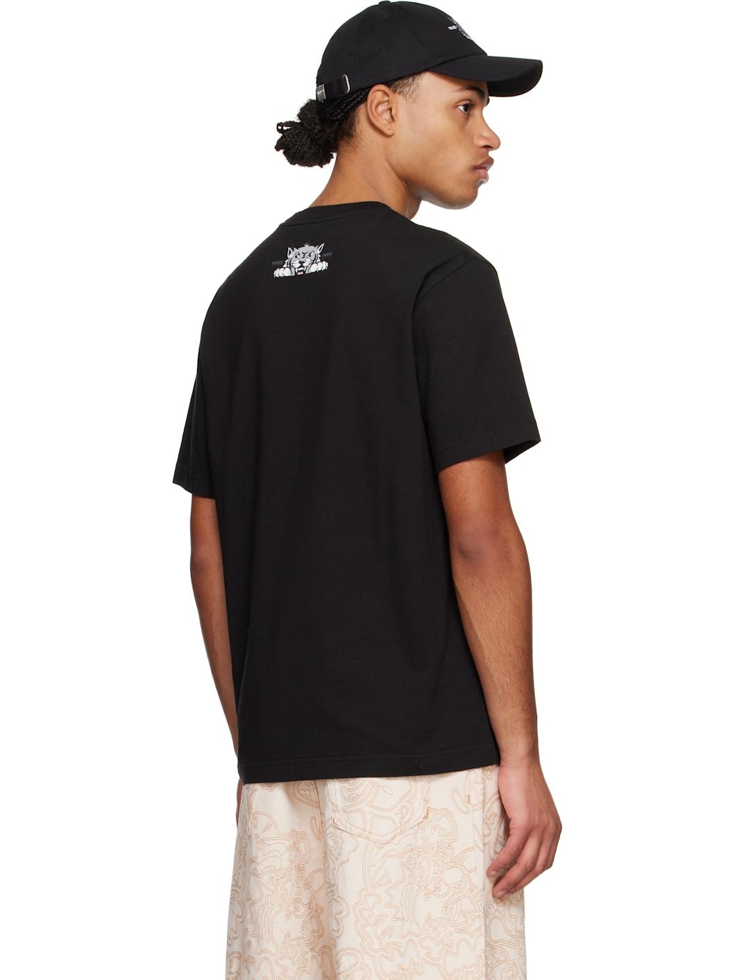 Black Kenzo Paris Happy Tiger Classic T-shirt - 3