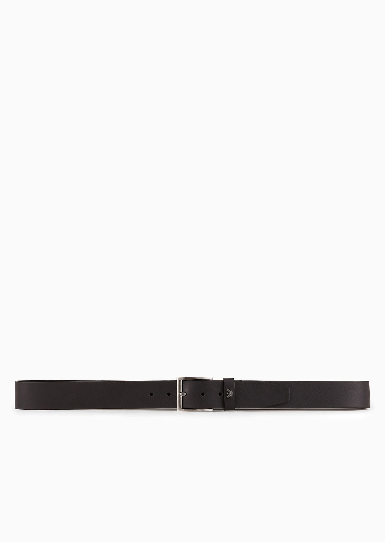 Tumbled-leather belt with oversized logo lettering - 5