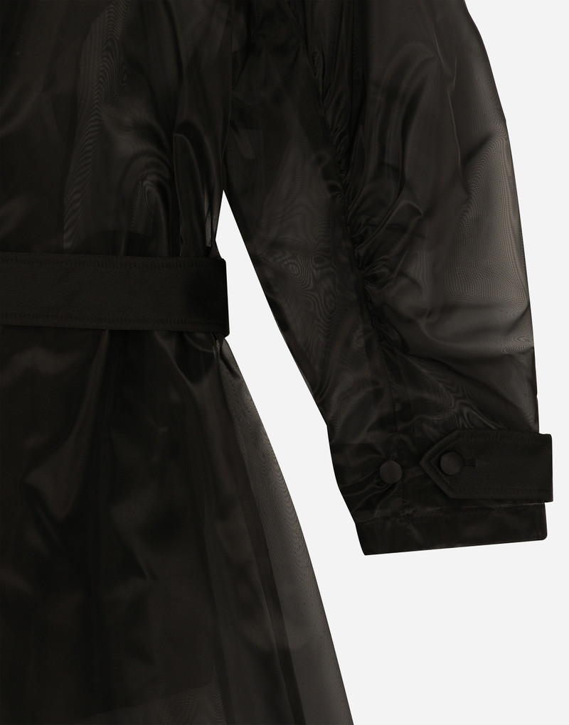 Technical organza trench coat with gathered sleeves 11