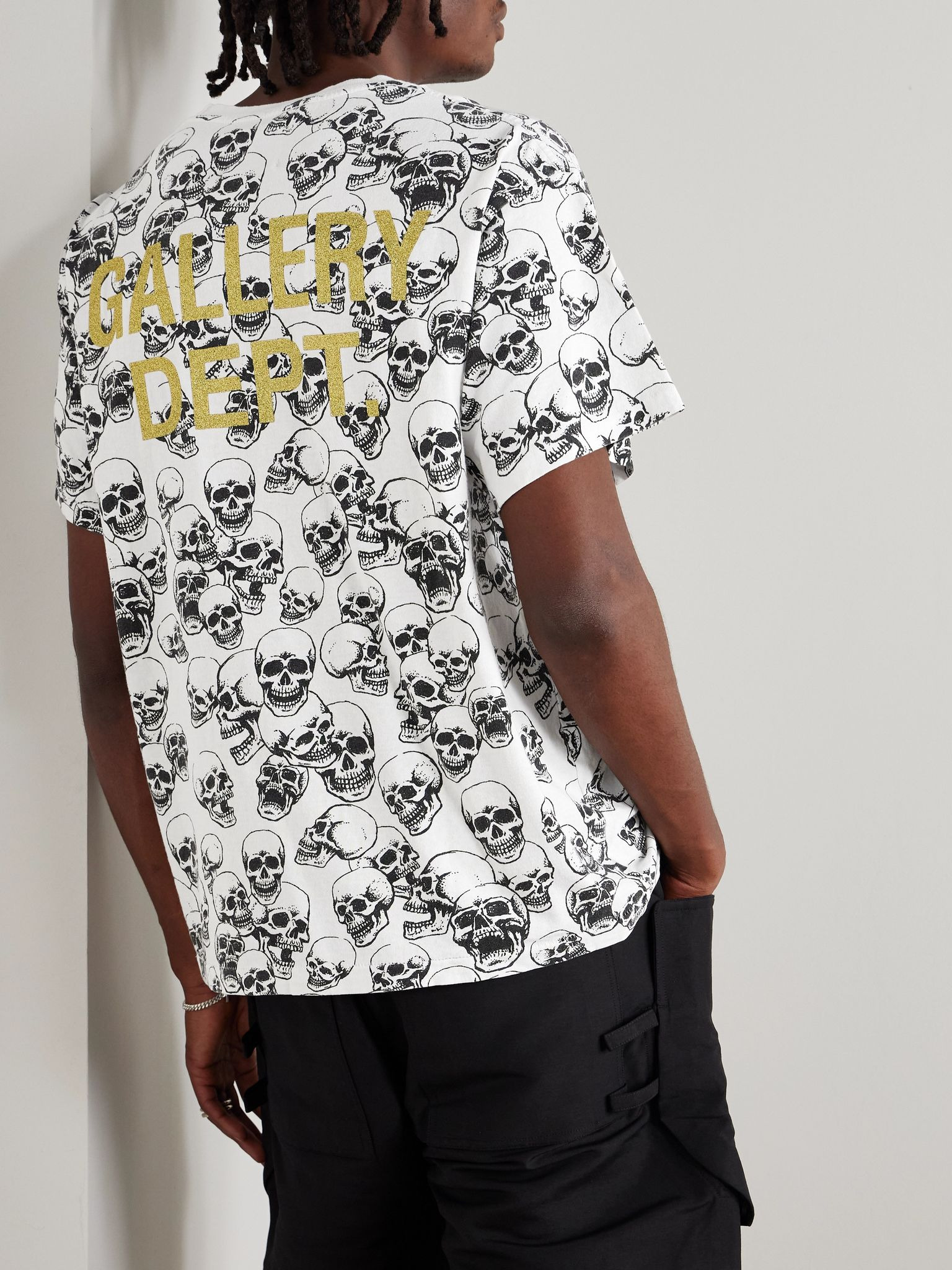 Skull Printed Cotton-Jersey T-Shirt White - 3
