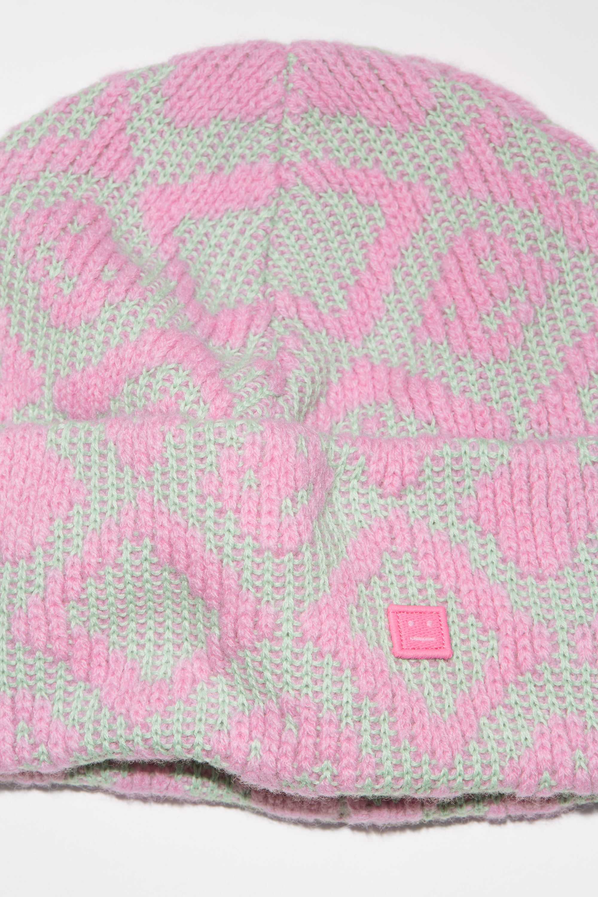 Face tiles beanie - Bubble pink/spring green - 4