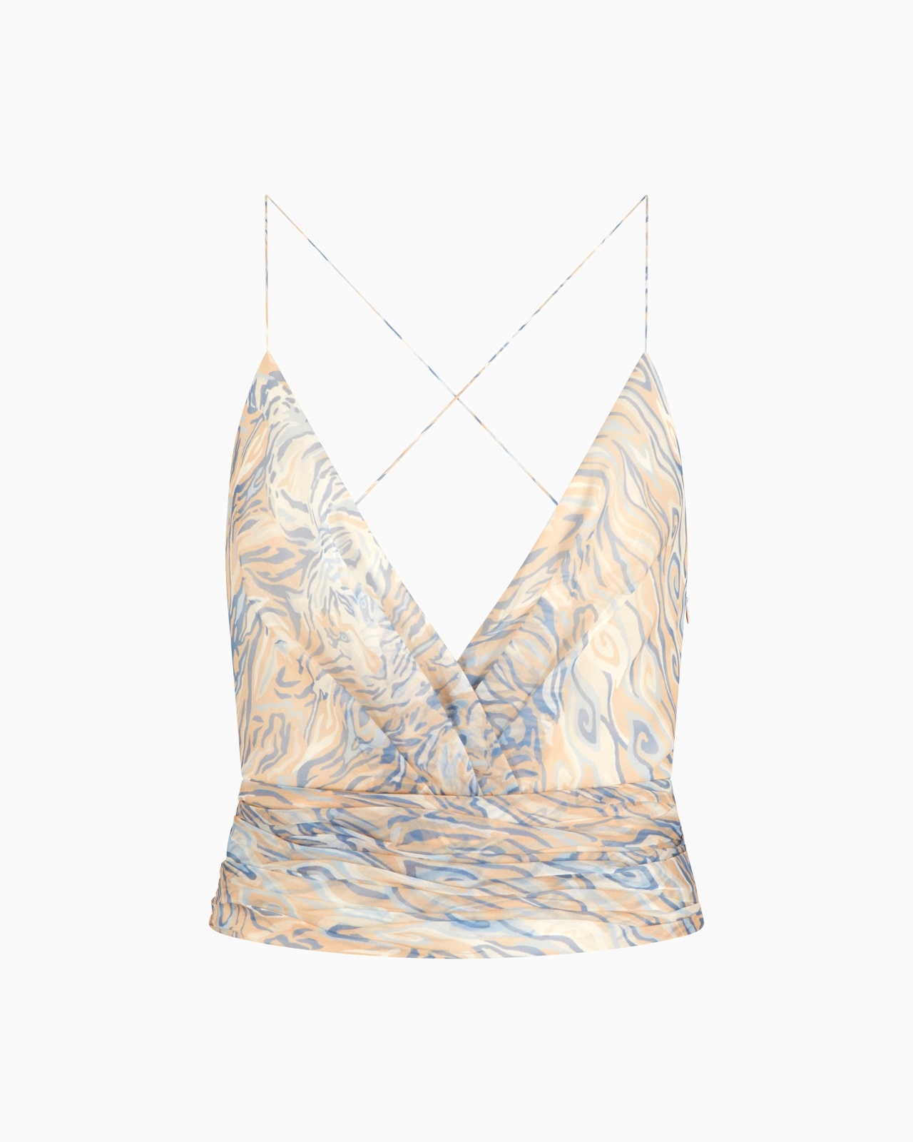 PRINTED SILK ORGANZA TOP - 1