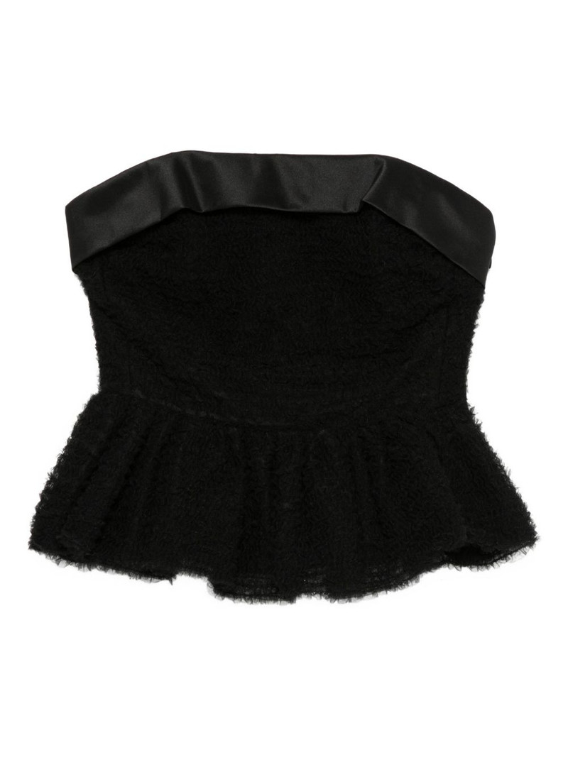 tulle ruffle strapless top 1