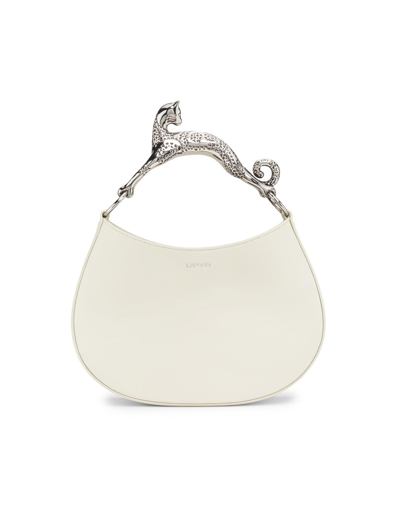 Women's Cat Handle Leather Hobo Bag - Chalk 1