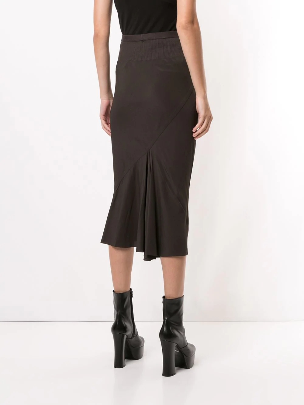 diagonal seam midi skirt - 4