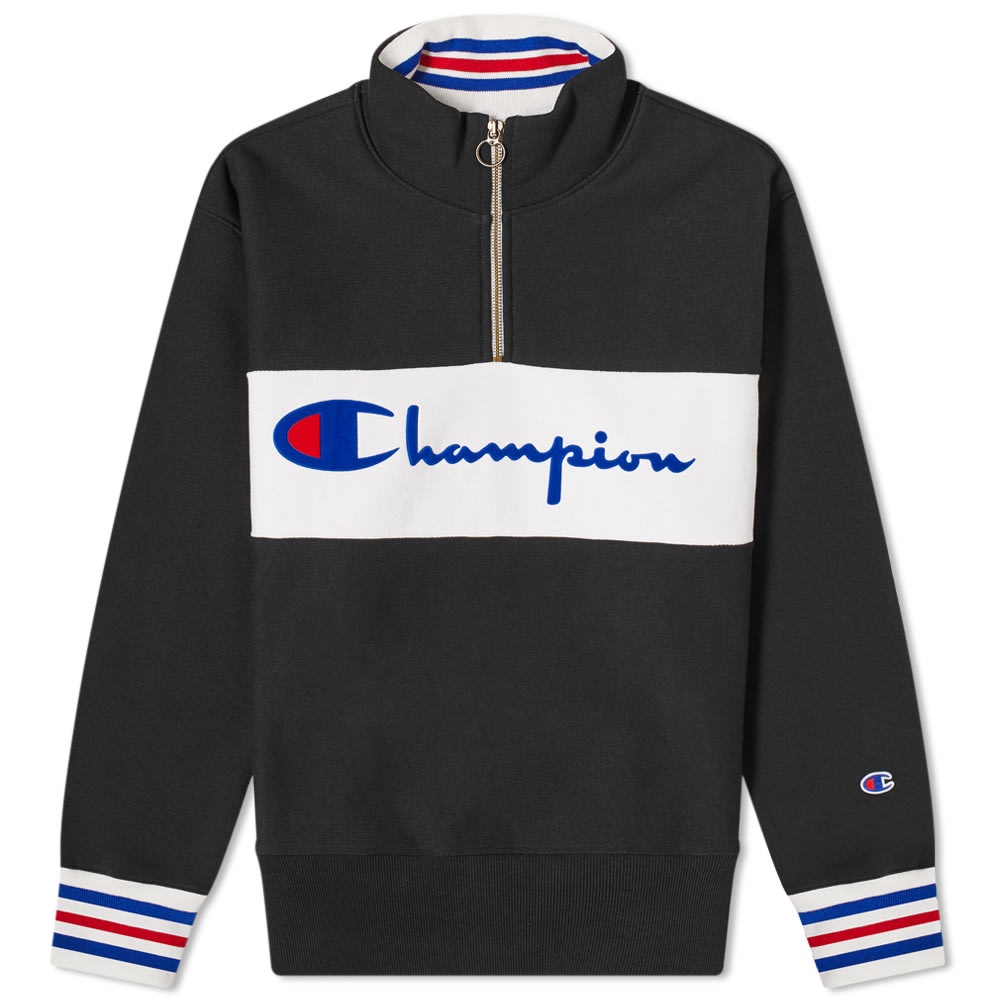 Champion Reverse Weave Big Script Block Half Zip Sweat - 1