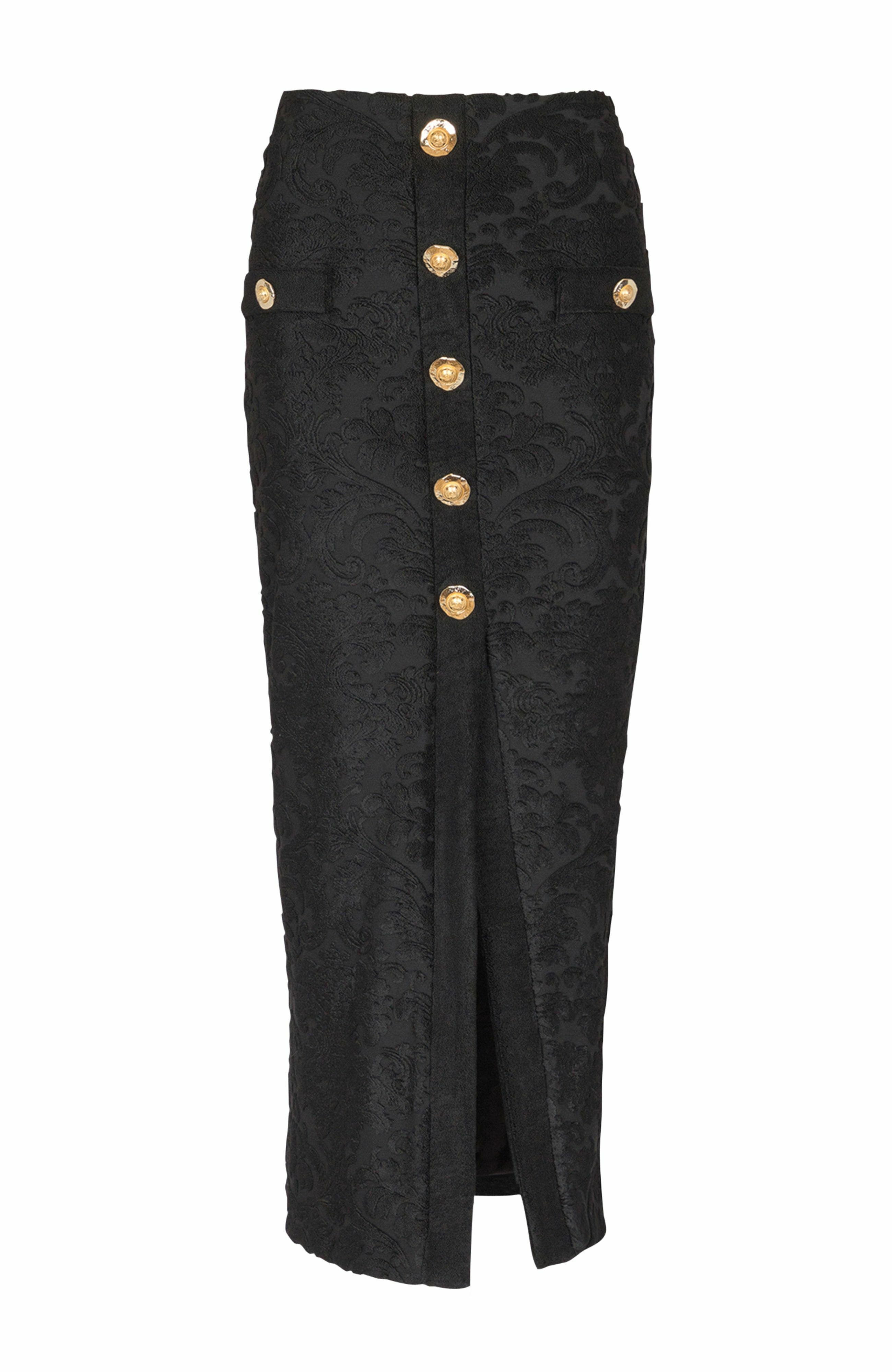 Balmain Baroque pattern midi skirt in Black at Nordstrom - 5