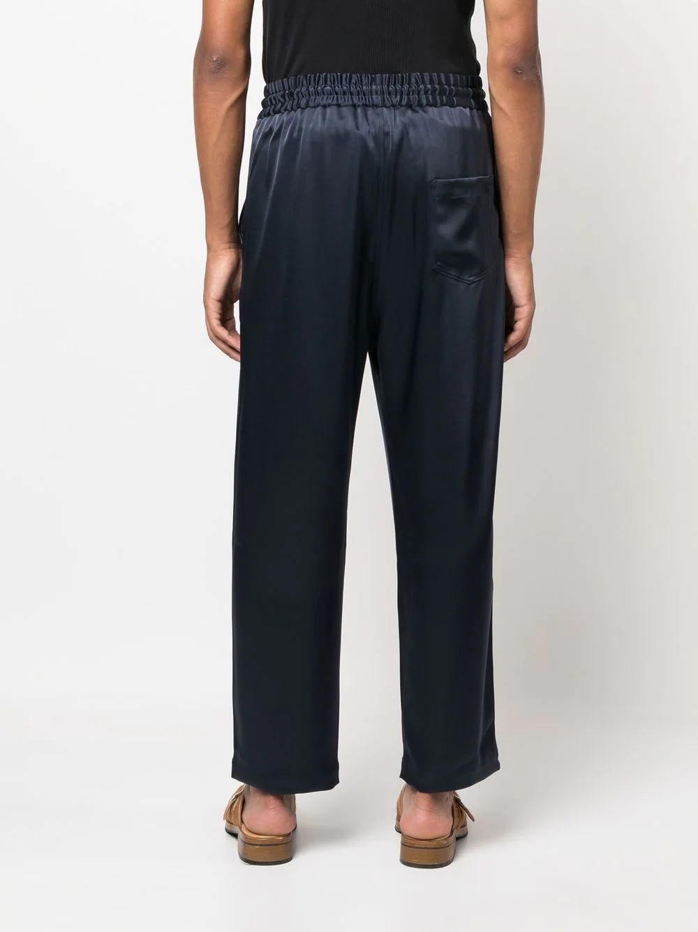 elasticated-waist cropped trousers - 4