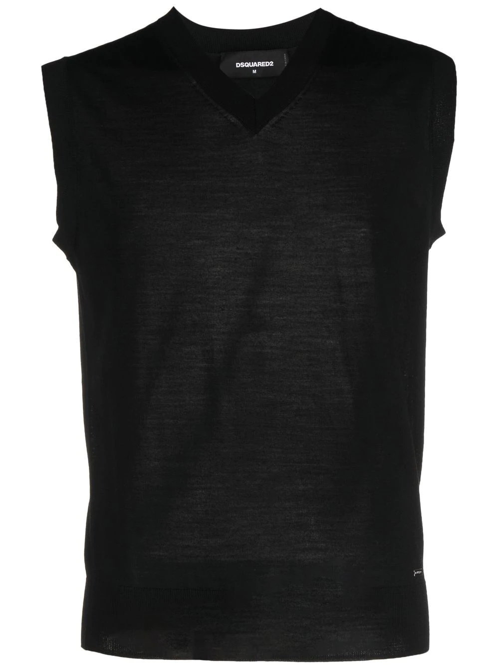 V-neck wool vest top - 1