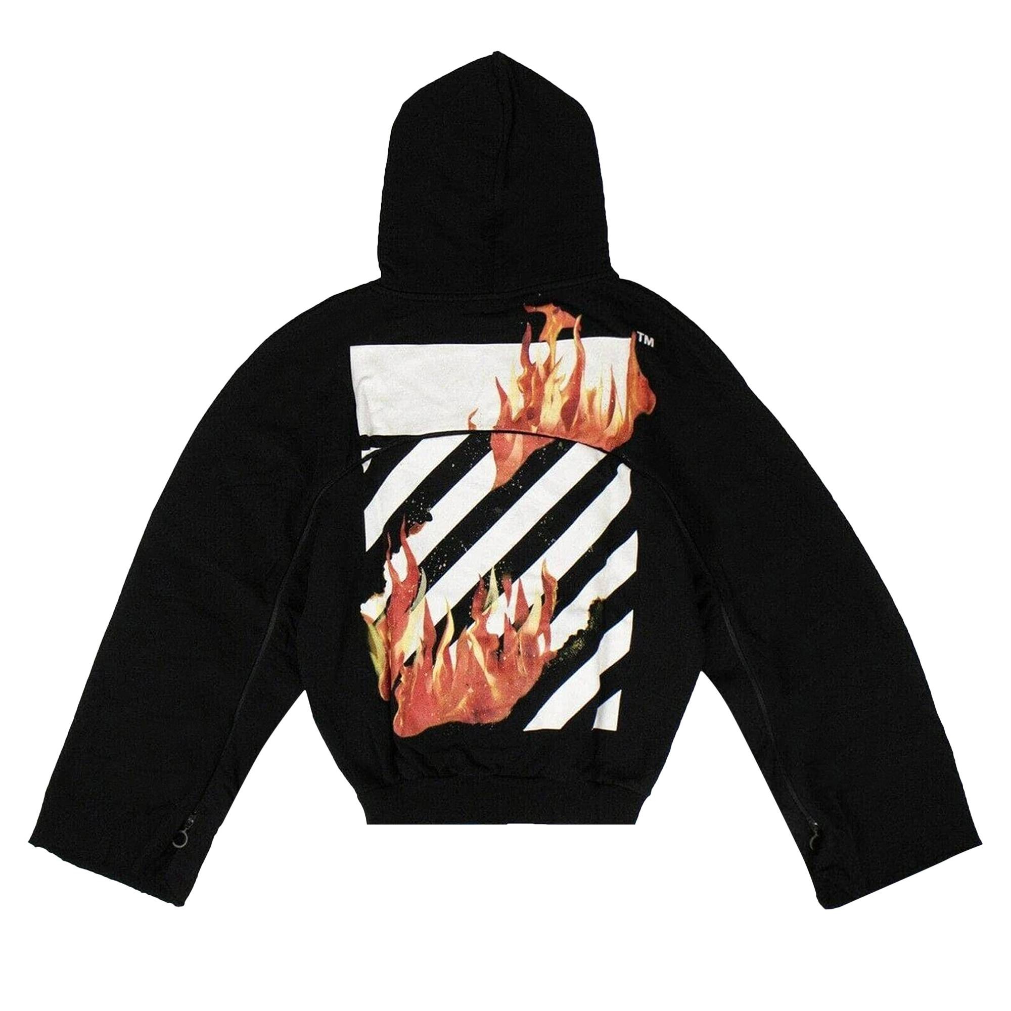 Off-White Diag Fire Back Zip Sweatshirt 'Black' - 2