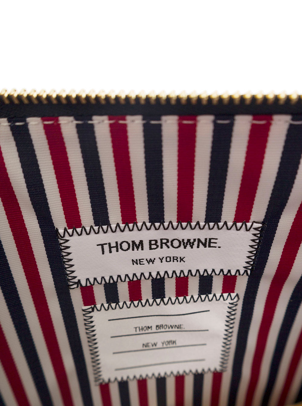 Thom Browne Men Blue Clutch With Logo Detail In Leather Man - 4