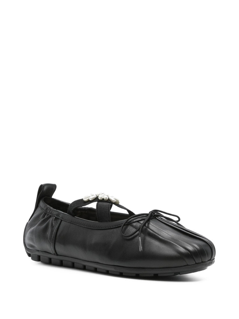 Simone Rocha Jewel-embellished Leather Ballet Flats 4