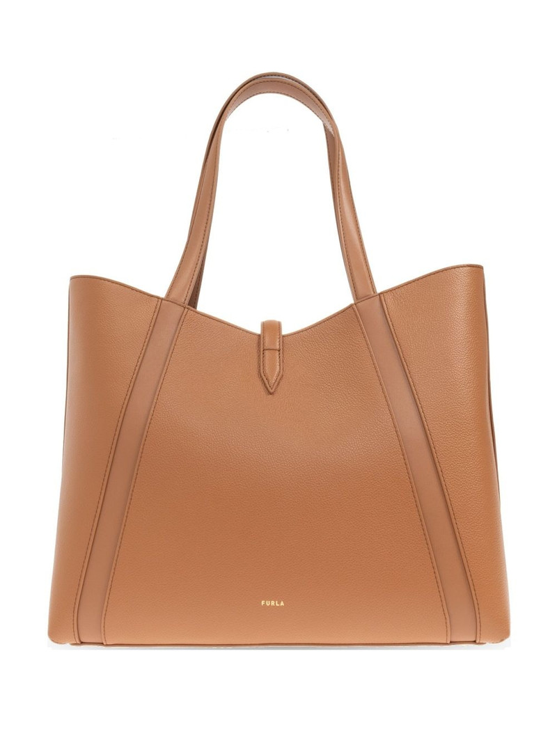 Goccia leather-panelled clasp tote bag 1