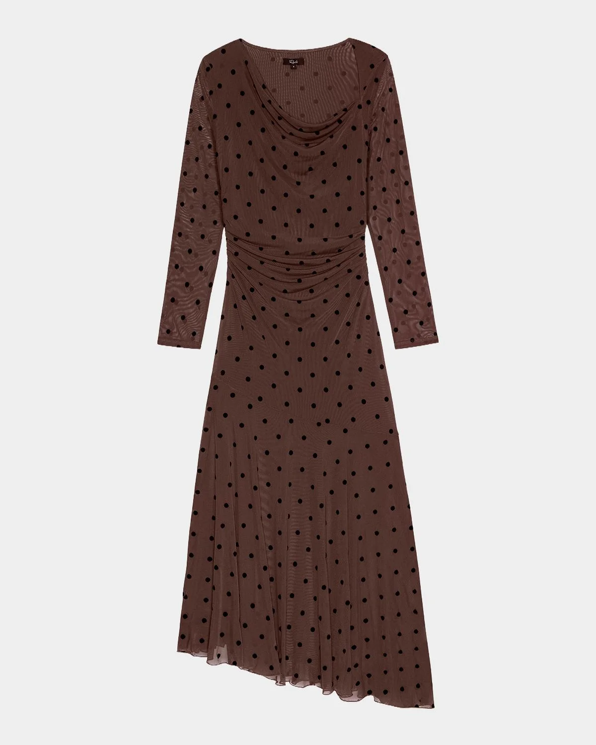 Cambria Polka-Dot Mesh Midi Dress - 1