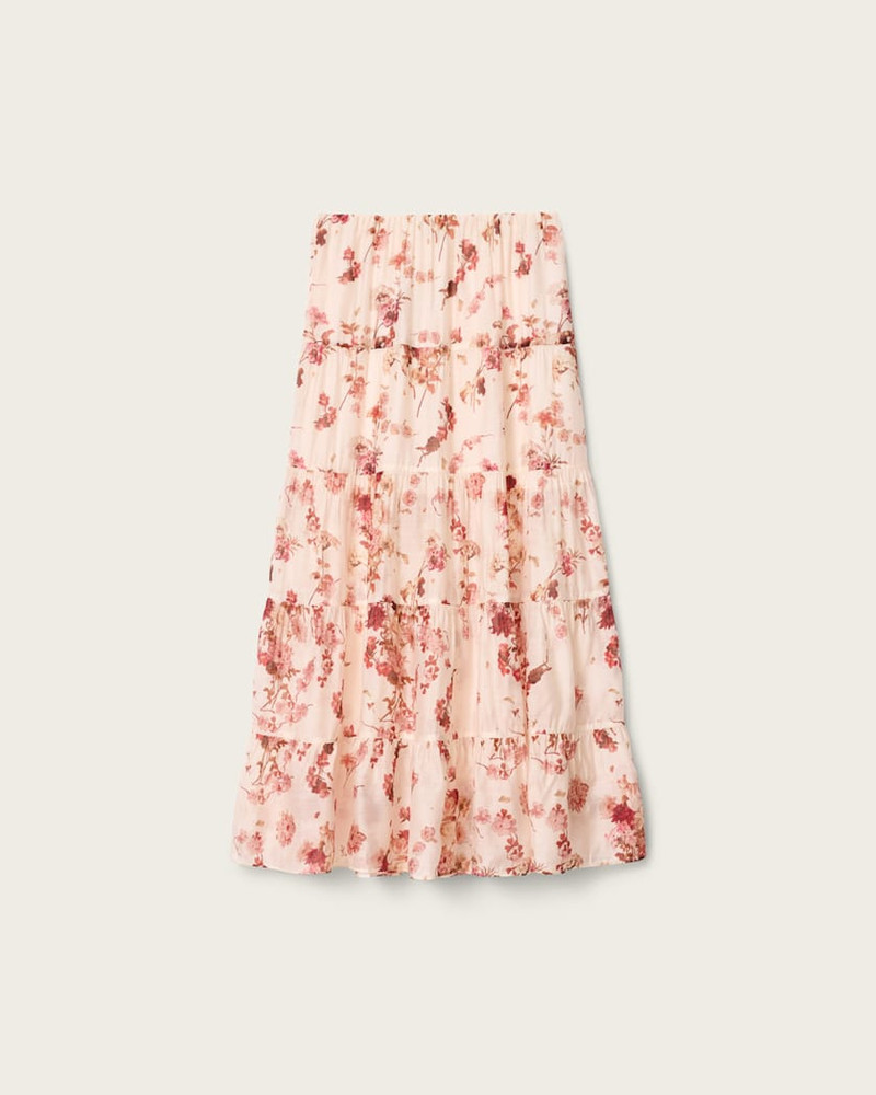 EVIA TIERED FLORAL MAXI SKIRT 1