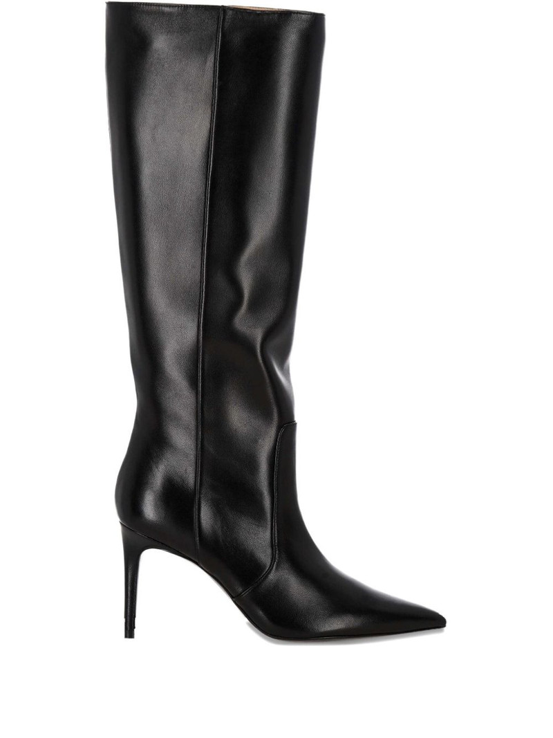 leather pointed-toe knee-high boots 1