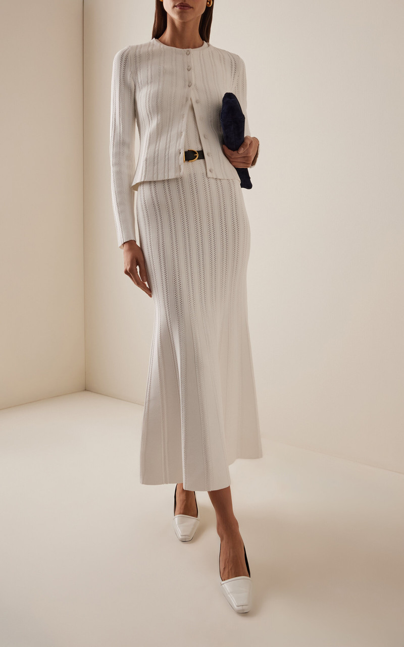 ADAM LIPPES Lyra Jacquard Skirt ivory outlook