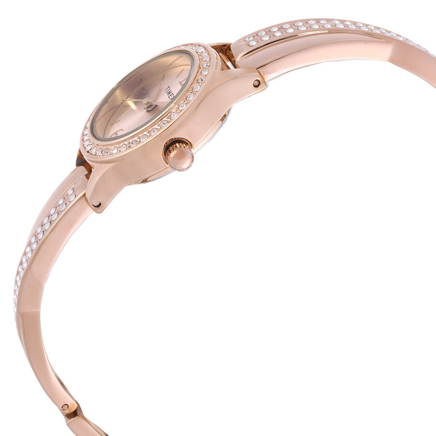 Timex - Timex Trend Quartz Crystal Rose Gold Dial Ladies Watch and Bracelet Set TW2T57900 - 2