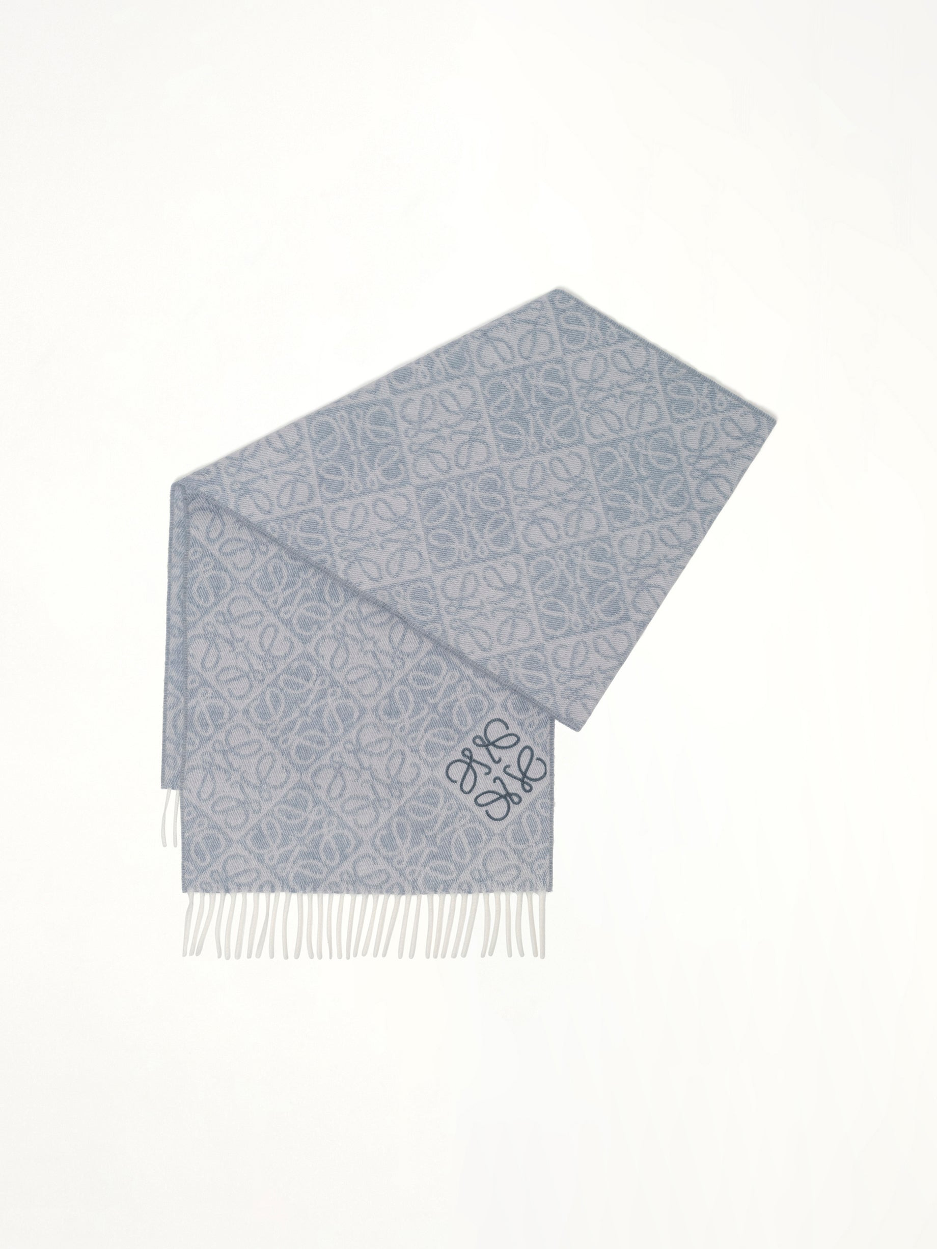 Anagram Wool Cashmere Scarf in Light Blue - 1