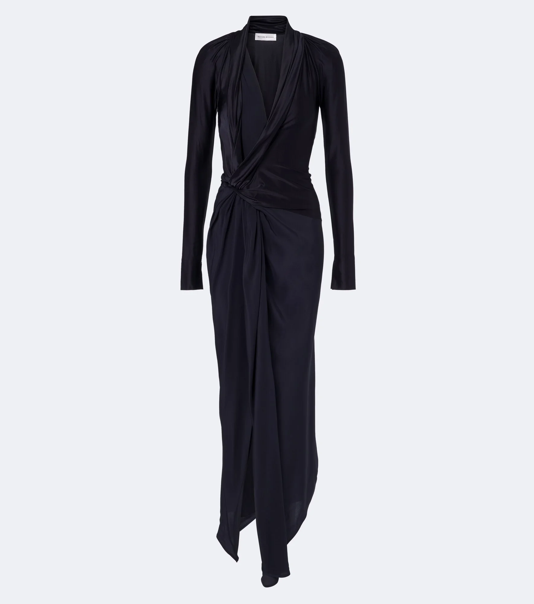 Lea draped silk-trimmed jersey maxi dress - 1