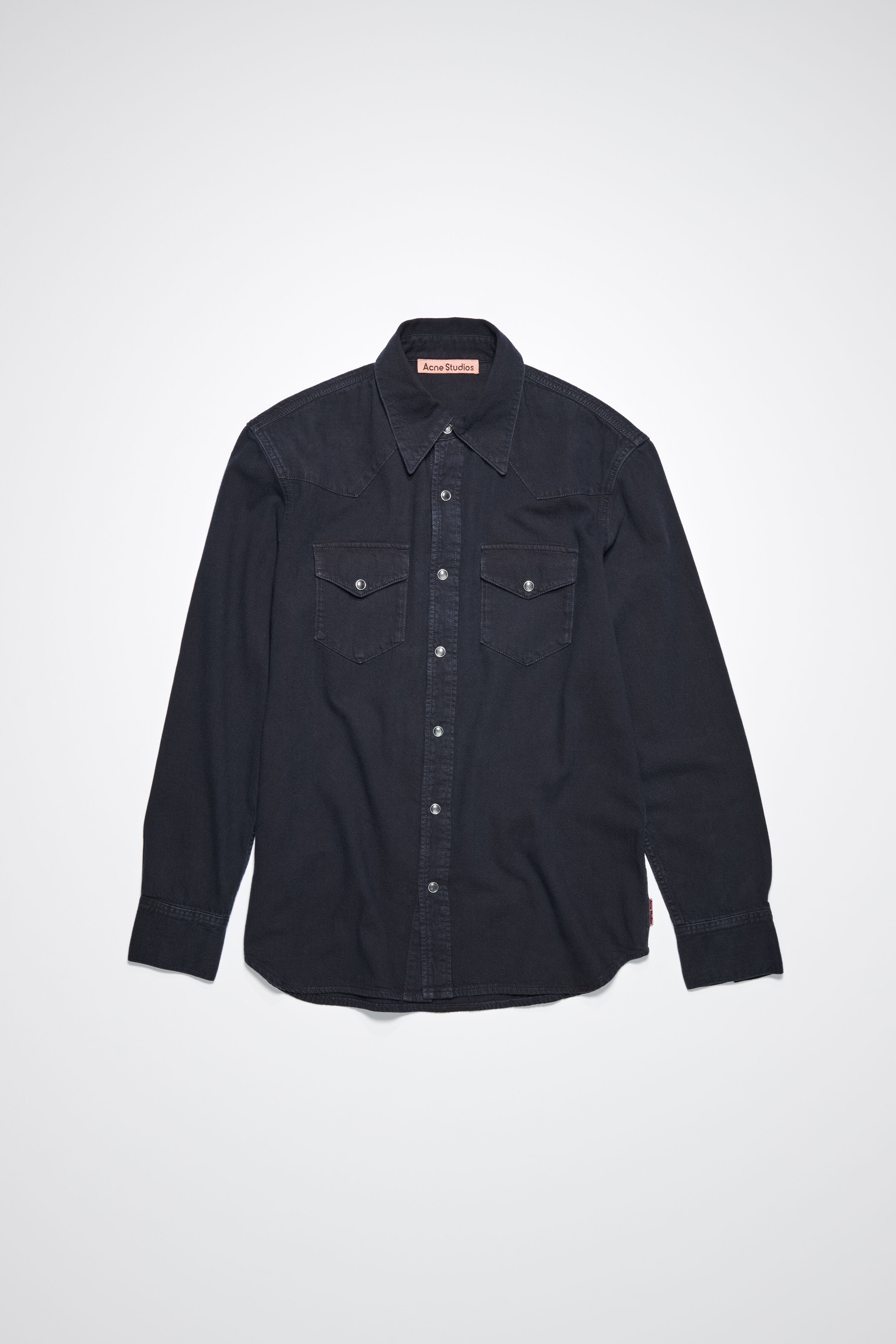Denim button-up shirt - Blue/black - 1