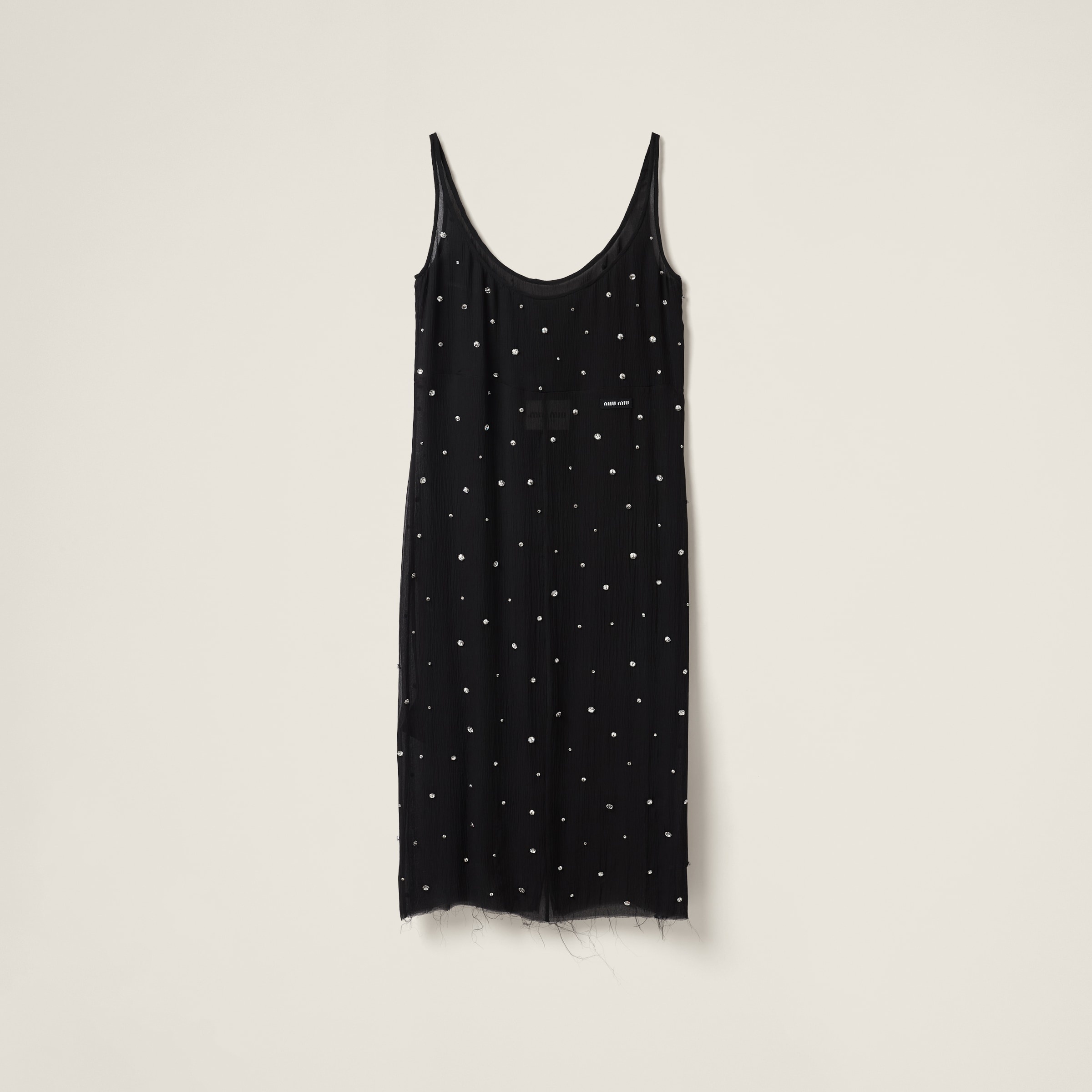 Embroidered chiffon dress - 1