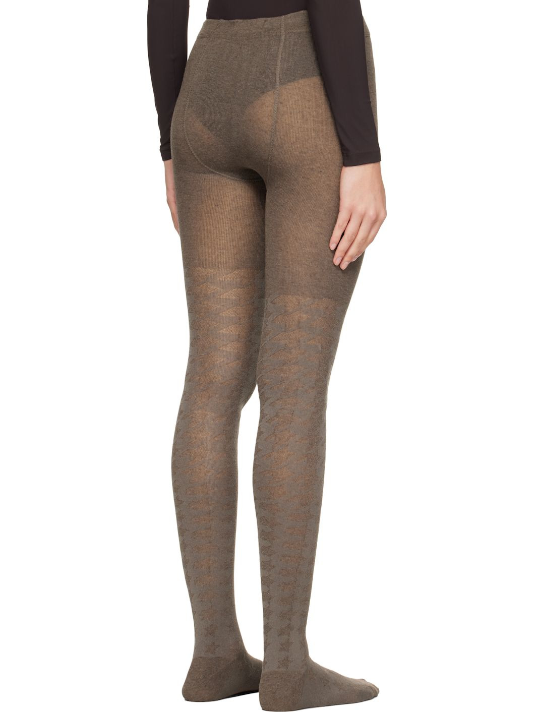 Gray Hound's Tooth Star Tights - 3