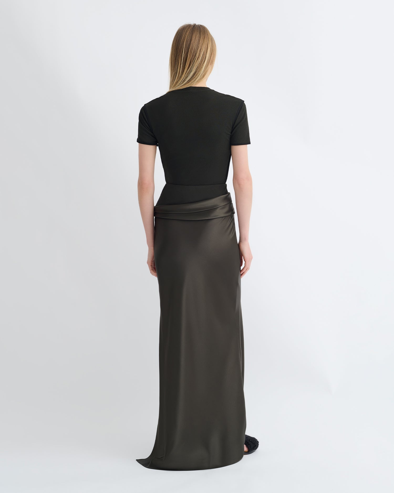 Mesh Jersey and Slip Satin Skirt - 3
