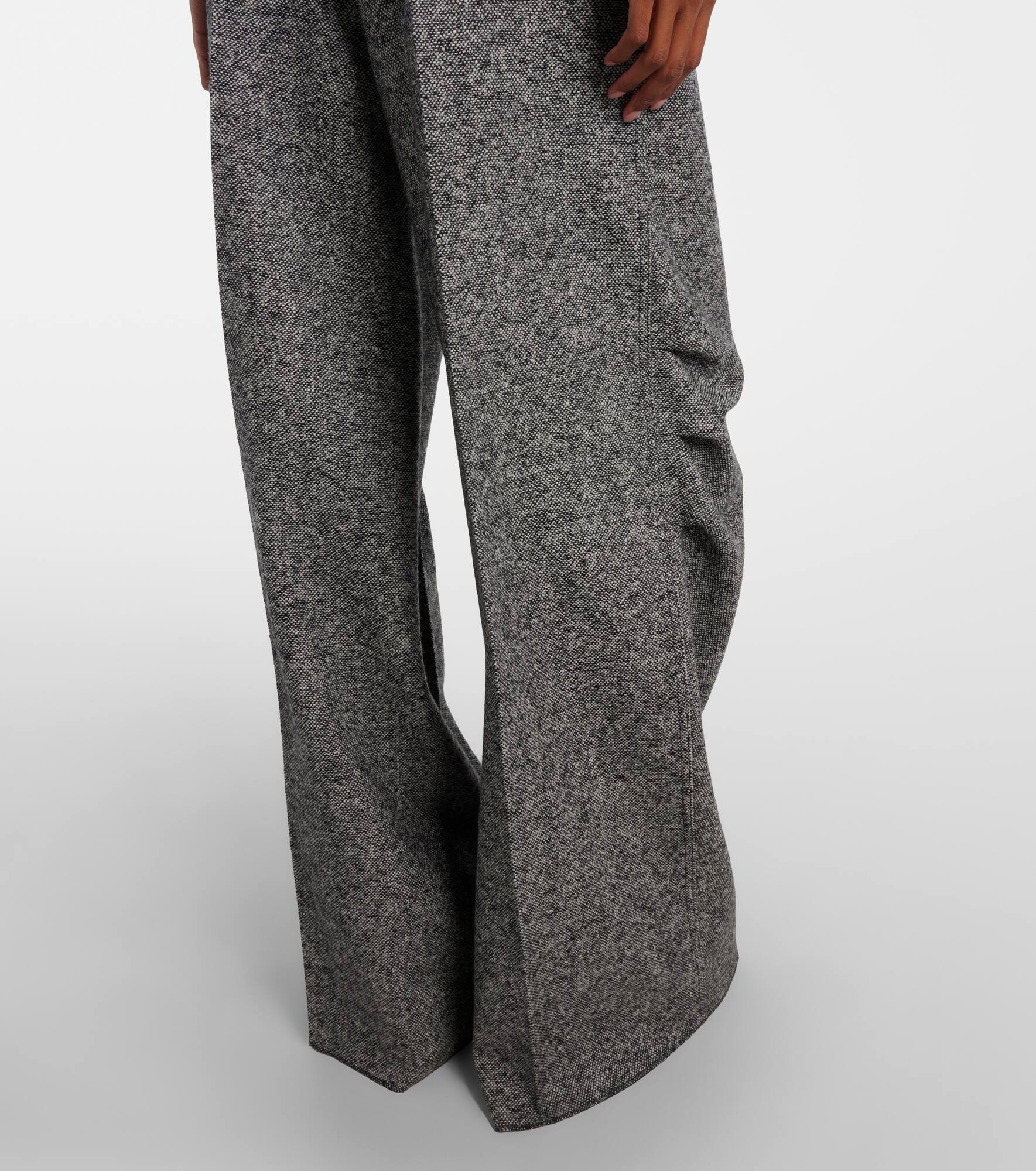 Simone wool and silk tweed wide-leg pants - 6