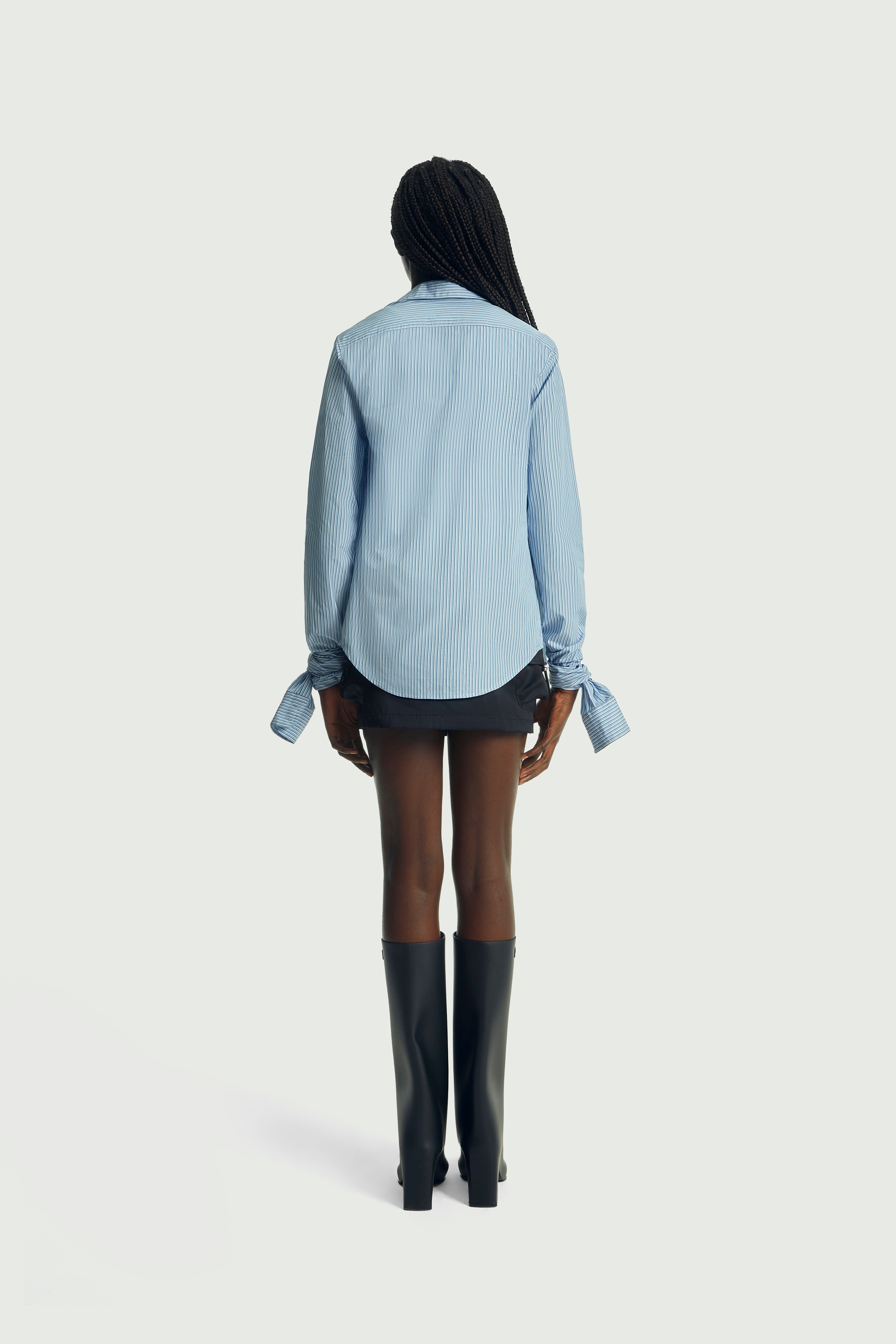Stripped Open Collar Shirt - 5