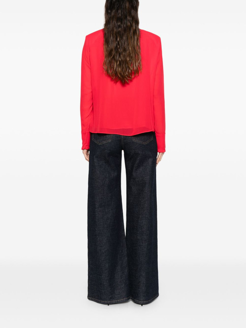 ruffled high-neck blouse 4