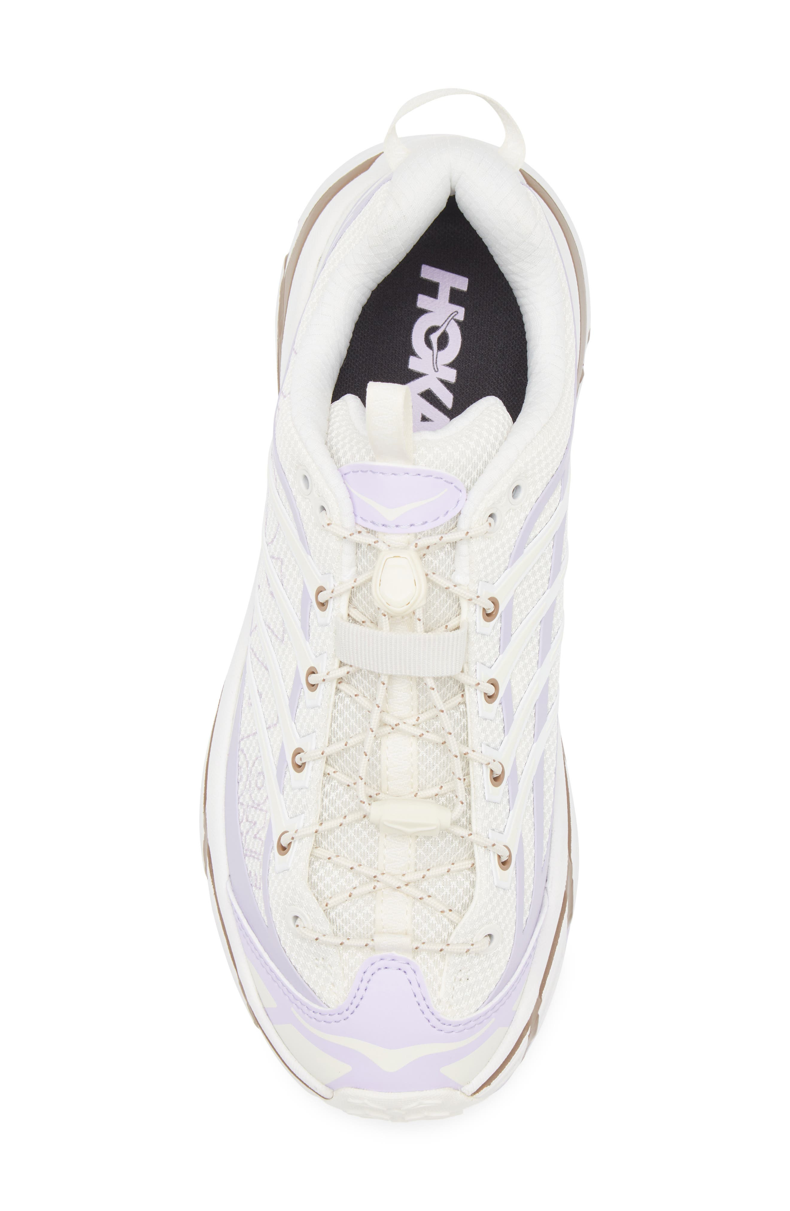 HOKA Mafate Three2 Wordmark Sneaker in Alabaster /Iris Flower at Nordstrom - 5