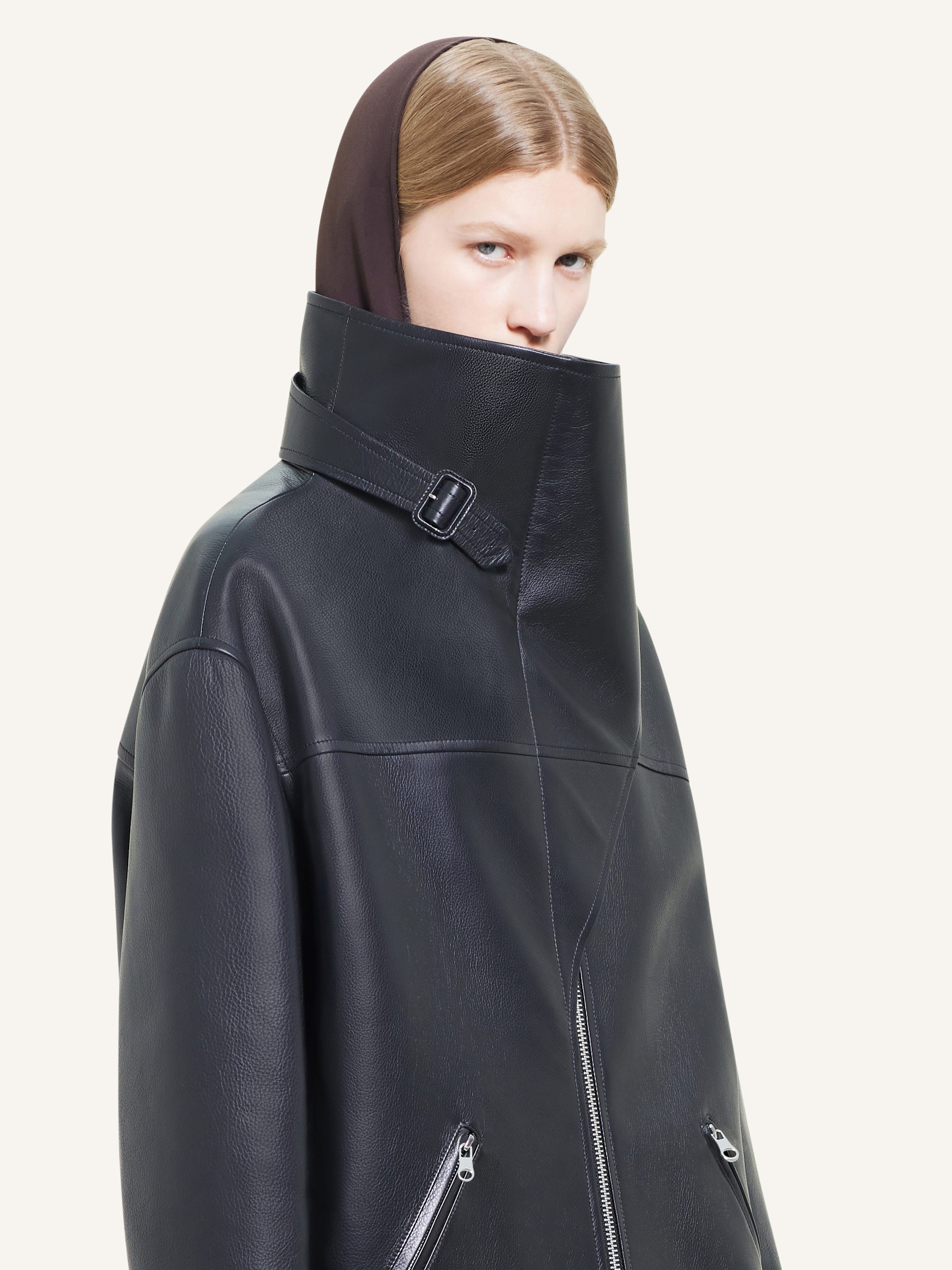 OVERSIZED LEATHER COAT - 5