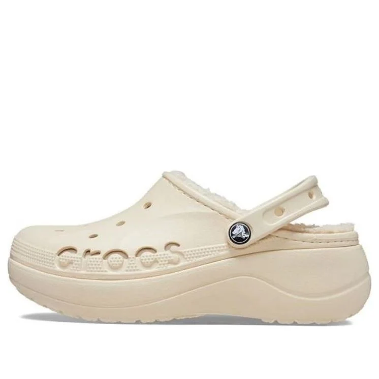 (WMNS) Crocs Baya Platform Lined Clog 'Beige' 208708-11S - 1