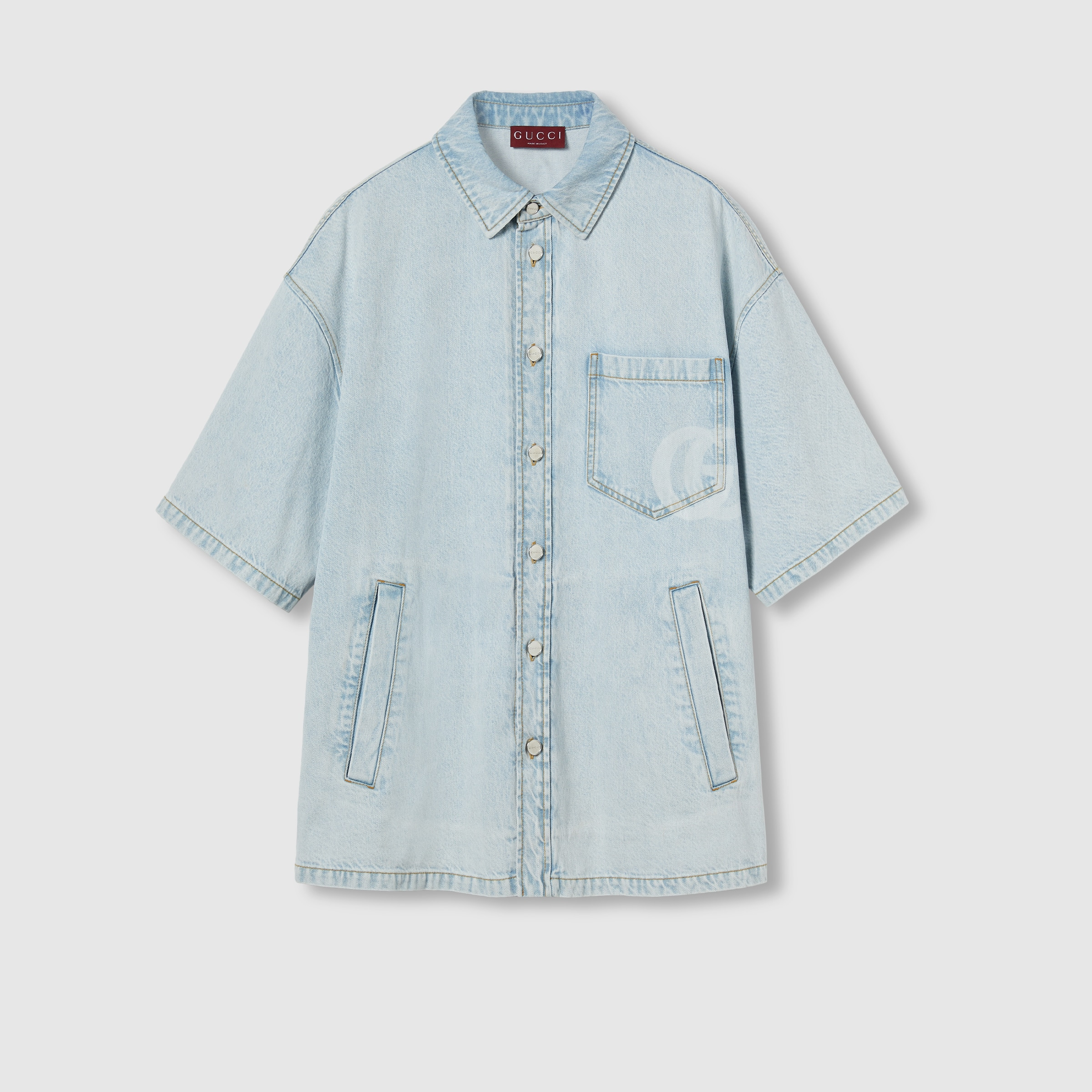 Lasered denim shirt - 1