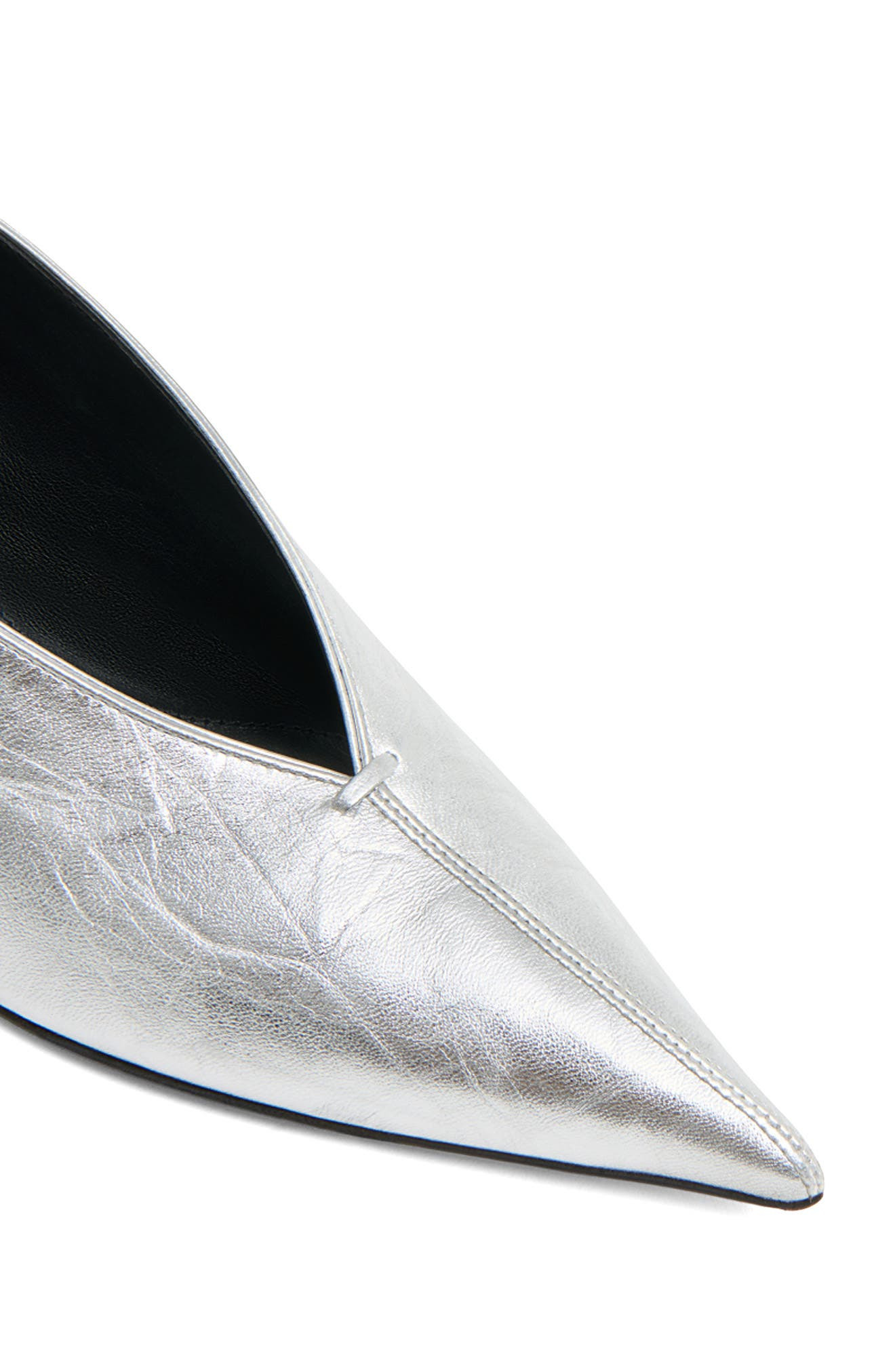 Mansur Gavriel Kiki Pointed Toe Pump in Silver at Nordstrom - 4