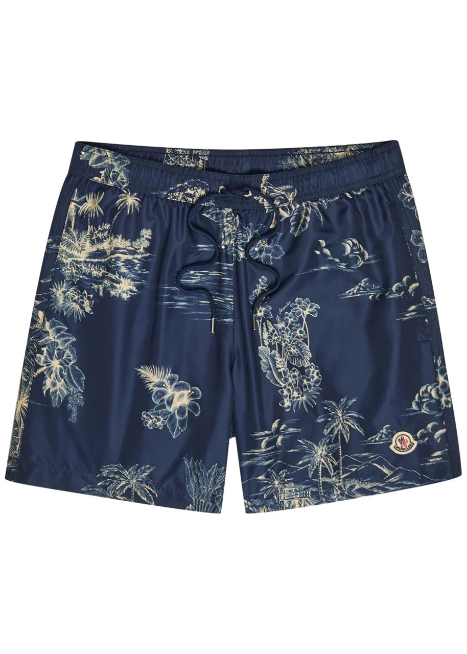 Moncler Floral-print Nylon Swim Shorts - 1