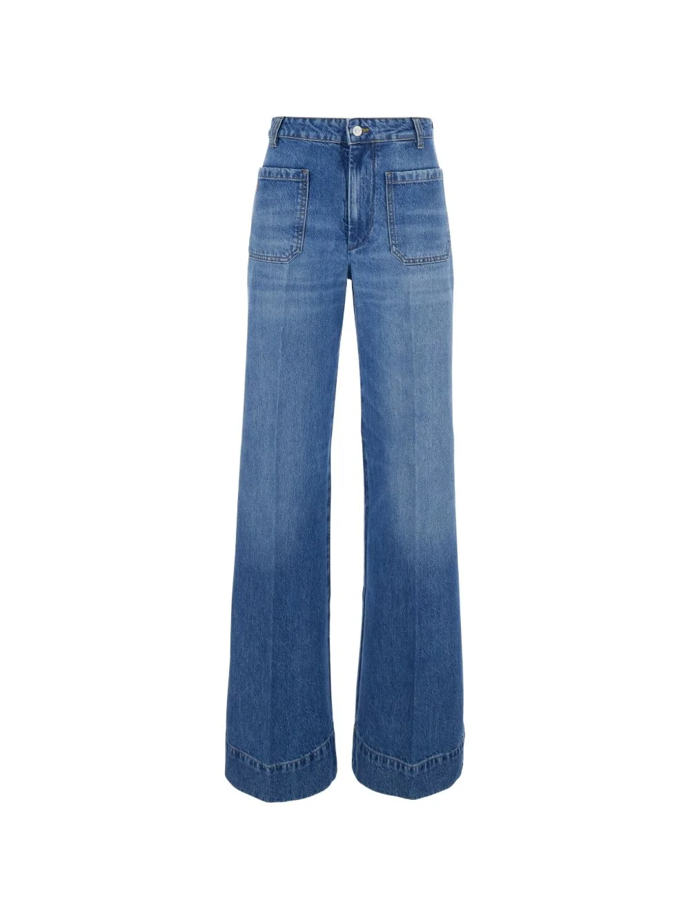 Alina patch-pocket wide-leg jeans - 1
