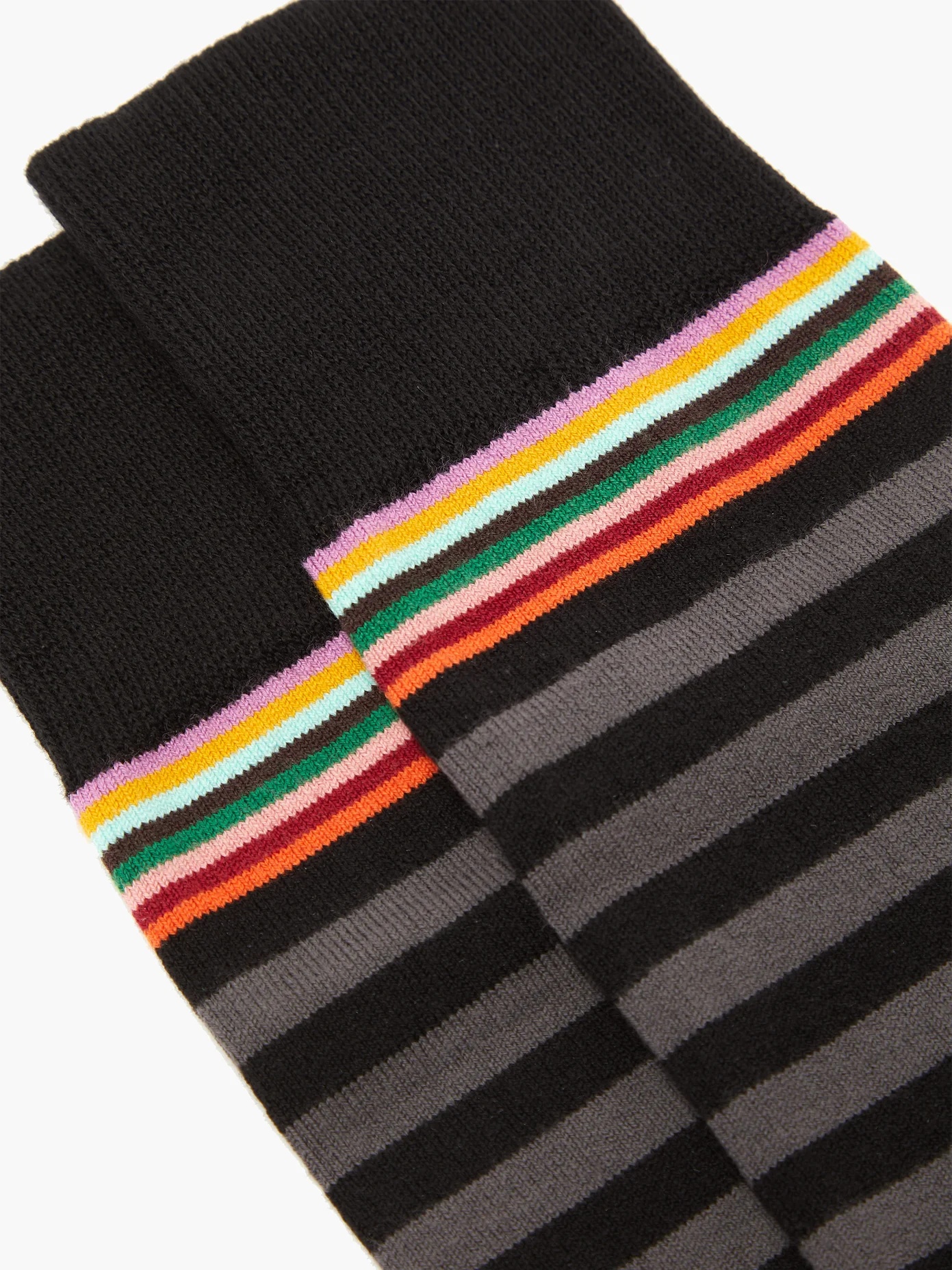 Pack of two striped cotton-blend socks - 3