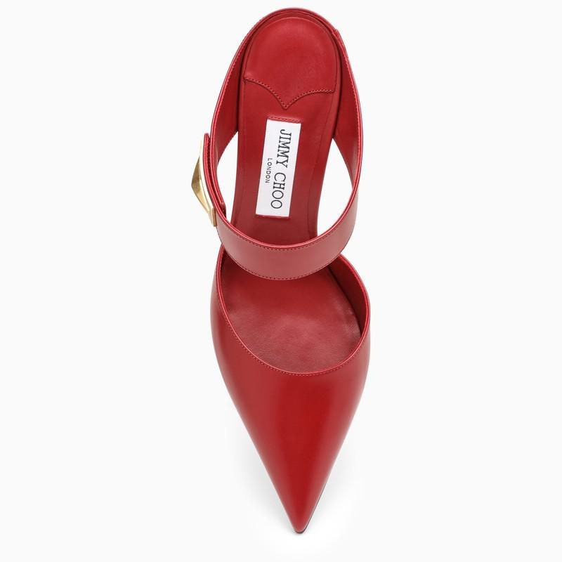 JIMMY CHOO NELL MULE 85 CRANBERRY RED - 4