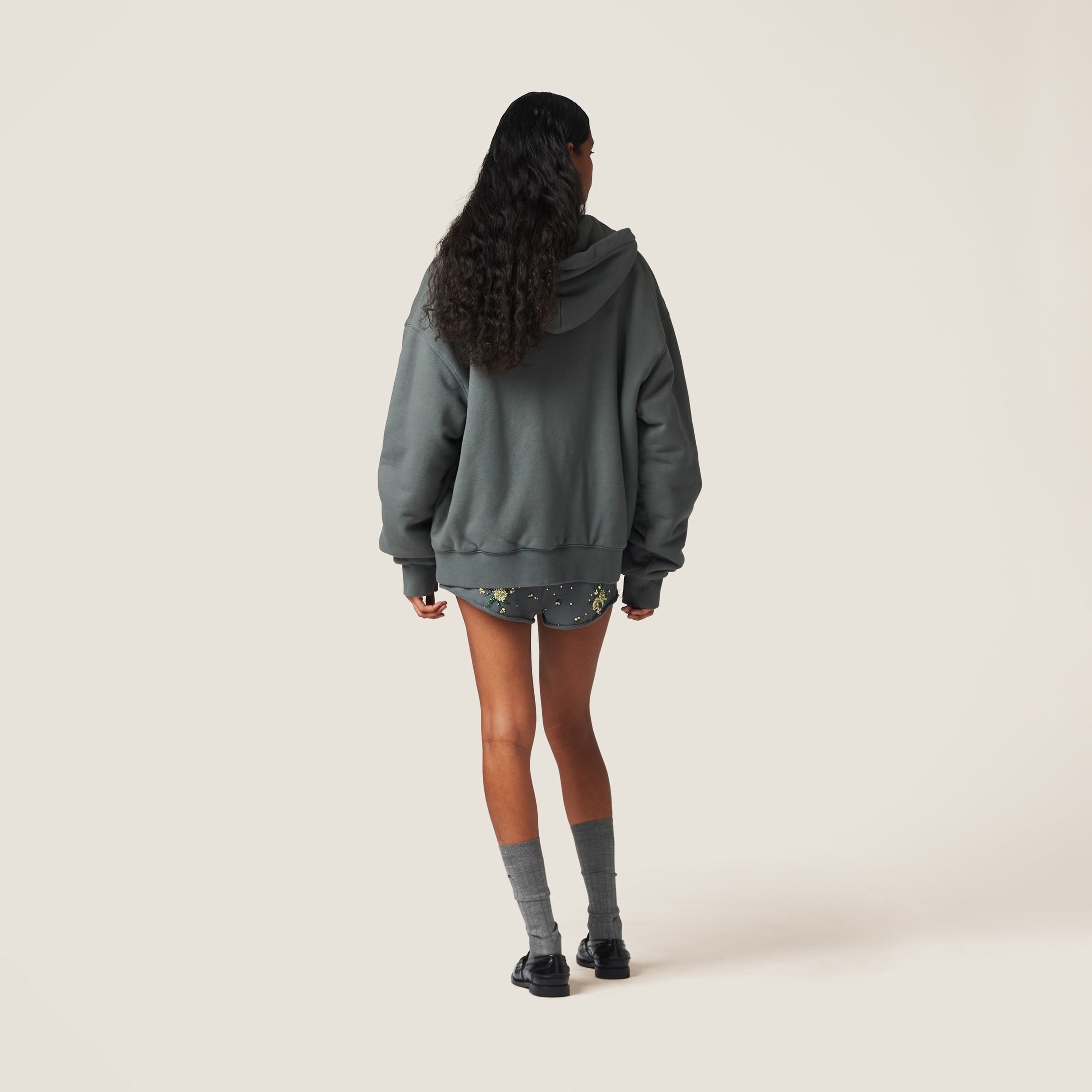 Garment dyed cotton fleece hoodie - 3