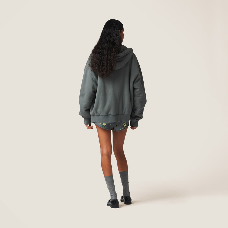 Garment dyed cotton fleece hoodie 3